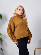 Lade das Bild in den Galerie-Viewer, Love God. Store Plus Size Sweaters 0XL Plus High Neck Drop Shoulder Sweater price
