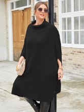 Lade das Bild in den Galerie-Viewer, Love God. Store Plus Size Sweaters one-size Plus High Neck Poncho Sweater price
