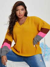 Lade das Bild in den Galerie-Viewer, Love God. Store Plus Size Sweaters Plus Striped Drop Shoulder Sweater price
