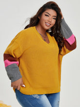 Lade das Bild in den Galerie-Viewer, Love God. Store Plus Size Sweaters Plus Striped Drop Shoulder Sweater price
