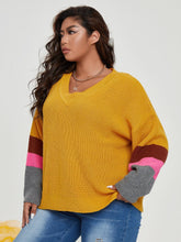 Lade das Bild in den Galerie-Viewer, Love God. Store Plus Size Sweaters Plus Striped Drop Shoulder Sweater price
