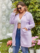 Lade das Bild in den Galerie-Viewer, Love God. Store Plus Size Sweatshirts Lilac Purple / 0XL Plus Kangaroo Pocket Drawstring O ring Zip up Longline Hoodie price
