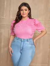 Charger l&#39;image dans la galerie, Love God. Store Plus Size T-shirts Pink / 0XL Plus Pearl Beaded Top price
