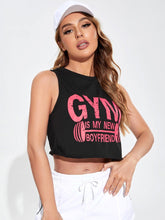 Cargar imagen en el visor de la galería, Love God. Store Women Active Tops Letter Graphic Absorbs Sweat Breathable Crop Sports Tank price
