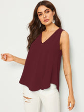 Charger l&#39;image dans la galerie, Love God. Store Women Blouses Burgundy / XS evolu V neck Solid Top price
