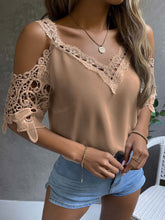 Charger l&#39;image dans la galerie, Love God. Store Women Blouses Cold Shoulder Guipure Lace Blouse price
