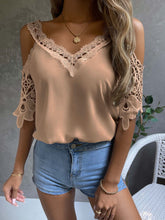 Charger l&#39;image dans la galerie, Love God. Store Women Blouses Cold Shoulder Guipure Lace Blouse price
