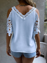 Charger l&#39;image dans la galerie, Love God. Store Women Blouses Cold Shoulder Guipure Lace Blouse price
