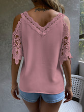 Charger l&#39;image dans la galerie, Love God. Store Women Blouses Cold Shoulder Guipure Lace Blouse price
