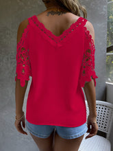 Charger l&#39;image dans la galerie, Love God. Store Women Blouses Cold Shoulder Guipure Lace Blouse price
