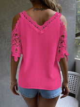 Charger l&#39;image dans la galerie, Love God. Store Women Blouses Cold Shoulder Guipure Lace Blouse price
