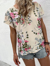 Charger l&#39;image dans la galerie, Love God. Store Women Blouses Floral Print Notched Neck Dolman Sleeve Blouse price
