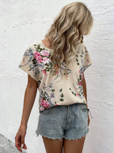 Charger l&#39;image dans la galerie, Love God. Store Women Blouses Floral Print Notched Neck Dolman Sleeve Blouse price
