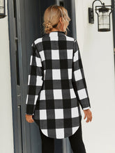 Lade das Bild in den Galerie-Viewer, Love God. Store Women Blouses Gingham Print Button Front High Low Hem Blouse price
