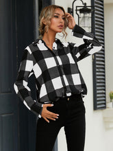 Lade das Bild in den Galerie-Viewer, Love God. Store Women Blouses Gingham Print Button Front High Low Hem Blouse price
