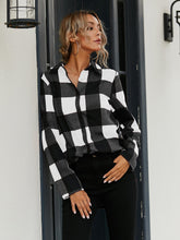 Lade das Bild in den Galerie-Viewer, Love God. Store Women Blouses Gingham Print Button Front High Low Hem Blouse price
