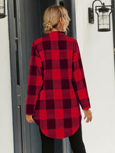 Lade das Bild in den Galerie-Viewer, Love God. Store Women Blouses Gingham Print Button Front High Low Hem Blouse price
