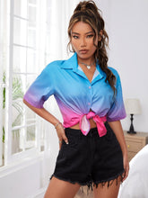 Charger l&#39;image dans la galerie, Love God. Store Women Blouses Ombre Drop Shoulder Shirt price
