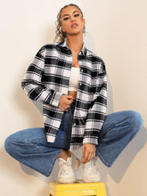 Charger l&#39;image dans la galerie, Love God. Store Women Blouses Plaid Drop Shoulder Shirt price
