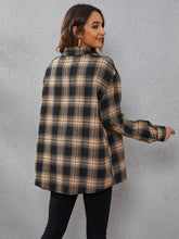 Lade das Bild in den Galerie-Viewer, Love God. Store Women Blouses Plaid Print Drop Shoulder Shirt price
