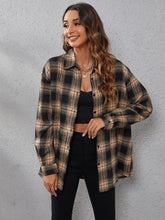 Lade das Bild in den Galerie-Viewer, Love God. Store Women Blouses Plaid Print Drop Shoulder Shirt price
