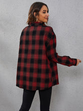 Lade das Bild in den Galerie-Viewer, Love God. Store Women Blouses Plaid Print Drop Shoulder Shirt price
