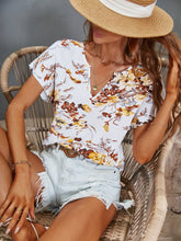 Charger l&#39;image dans la galerie, Love God. Store Women Blouses White / M Floral Print Notched Neck Dolman Sleeve Blouse price
