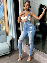 Load image into Gallery viewer, Love God. Store Women Denim Overalls &amp; Jumpsuits SXY High Waist Ripped Denim Overall Jumpsuit price
