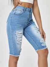 Lade das Bild in den Galerie-Viewer, Love God. Store Women Denim Shorts Raw Hem Light Washed Denim Shorts price
