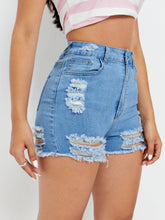 Load image into Gallery viewer, Love God. Store Women Denim Shorts Raw Hem Ripped Denim Shorts price
