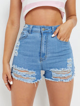 Load image into Gallery viewer, Love God. Store Women Denim Shorts Raw Hem Ripped Denim Shorts price
