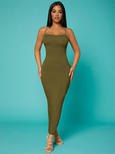 Load image into Gallery viewer, Love God. Store Women Dresses Army Green / XS SXY Solid Criss cross Backless Bodycon Dress price
