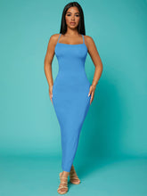 Load image into Gallery viewer, Love God. Store Women Dresses Blue / XS SXY Solid Criss cross Backless Bodycon Dress price
