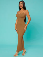 Load image into Gallery viewer, Love God. Store Women Dresses Brown / XS SXY Solid Criss cross Backless Bodycon Dress price
