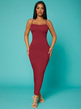 Load image into Gallery viewer, Love God. Store Women Dresses Burgundy / XS SXY Solid Criss cross Backless Bodycon Dress price
