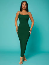 Load image into Gallery viewer, Love God. Store Women Dresses Dark Green / XS SXY Solid Criss cross Backless Bodycon Dress price
