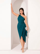 Load image into Gallery viewer, Love God. Store Women Dresses Modely One Shoulder Wrap Knot Side Dress price
