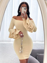 Load image into Gallery viewer, Love God. Store Women Dresses Off Shoulder Layered Sleeve Bodycon Dress price
