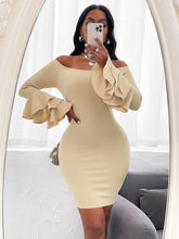 Load image into Gallery viewer, Love God. Store Women Dresses Off Shoulder Layered Sleeve Bodycon Dress price
