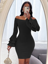 Load image into Gallery viewer, Love God. Store Women Dresses Off Shoulder Layered Sleeve Bodycon Dress price
