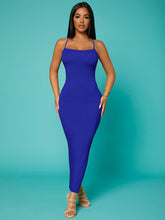 Load image into Gallery viewer, Love God. Store Women Dresses Royal Blue / XS SXY Solid Criss cross Backless Bodycon Dress price
