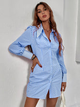 Load image into Gallery viewer, Love God. Store Women Dresses Striped Button Front Shirt Dress price
