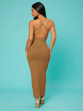 Load image into Gallery viewer, Love God. Store Women Dresses SXY Solid Criss cross Backless Bodycon Dress price
