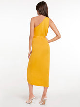 Load image into Gallery viewer, Love God. Store Women Dresses Yellow-2 / XS One Shoulder Tulip Hem Belted Dress price
