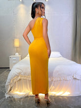 Load image into Gallery viewer, Love God. Store Women Dresses Yellow / XS One Shoulder Tulip Hem Belted Dress price
