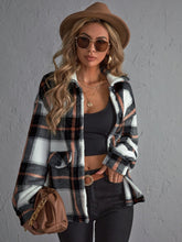 Lade das Bild in den Galerie-Viewer, Love God. Store Women Jackets Black and White / XS Plaid Print Drop Shoulder Jacket price
