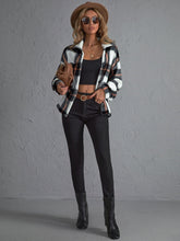 Lade das Bild in den Galerie-Viewer, Love God. Store Women Jackets Plaid Print Drop Shoulder Jacket price
