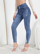 Charger l&#39;image dans la galerie, Love God. Store Women Jeans Button Detail Ripped Skinny Jeans price
