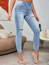 Charger l&#39;image dans la galerie, Love God. Store Women Jeans High Waist Bleach Wash Ripped Skinny Jeans price
