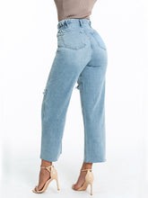 Charger l&#39;image dans la galerie, Love God. Store Women Jeans High Waisted Ripped Detail Palazzo Jeans price
